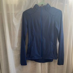 Blue and Grey striped Athletic zip up